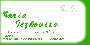 maria iczkovits business card